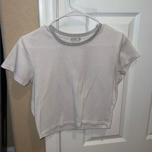 Ribbed White crop top
